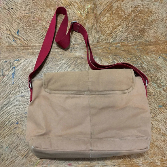 VINTAGE MENS POLO SPORT RALPH LAUREN KHAKI MESSENGER CROSSBODY BAG PURSE 90s Y2K - Picture 2 of 8